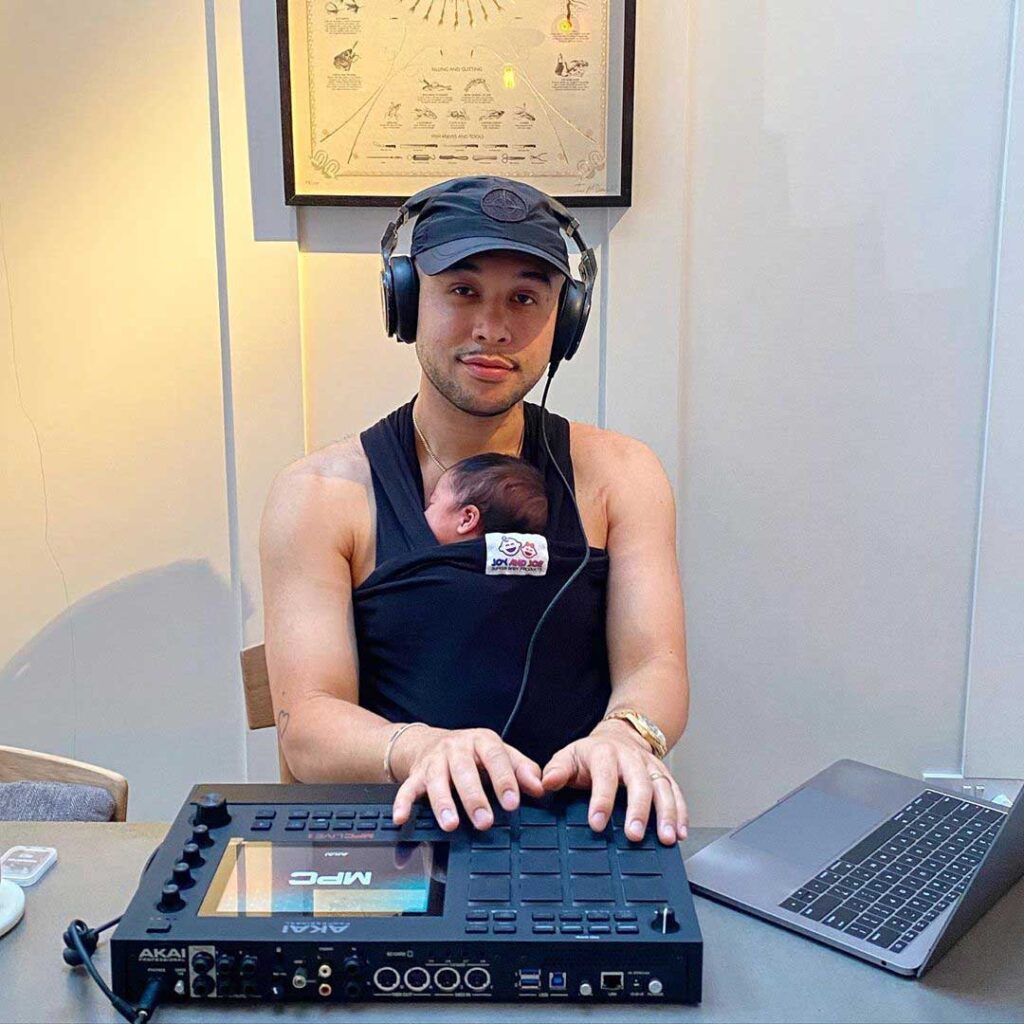 Jax Jones with his daughter playing music