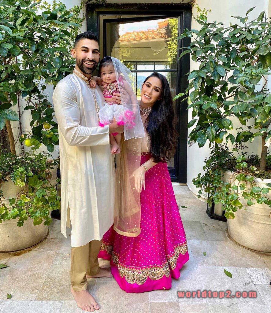 Dhar Mann with his daughter and wife