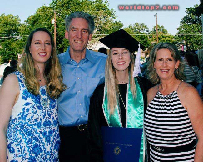 Megan Leeds with her parents and sister during her graduation