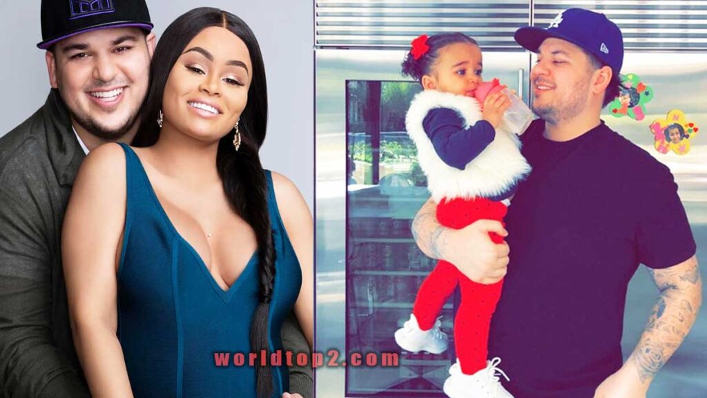 Rob Kardashian with Blac Chyna and daughter