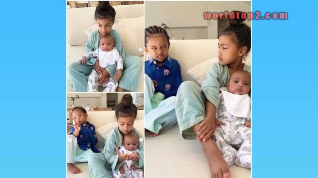 Saint West with his siblings