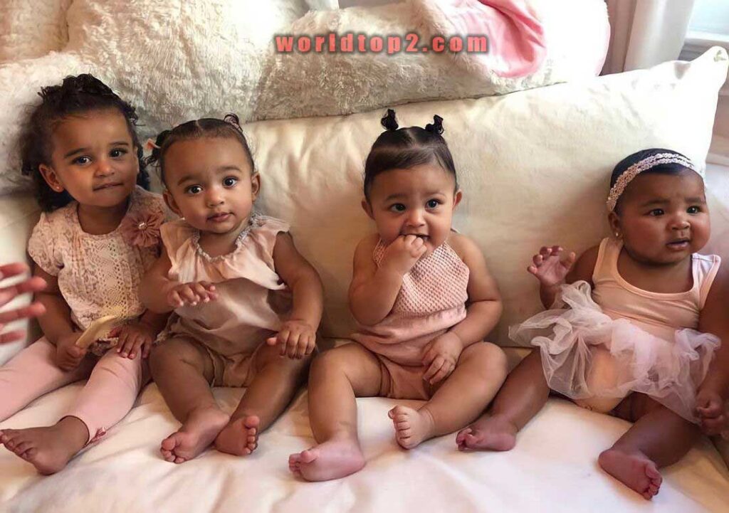Stormi Webster with her siblings