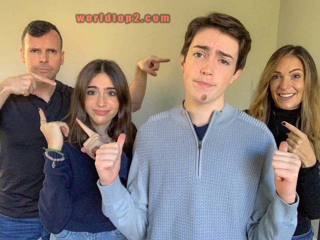 Mr Bee with his father mother and sister