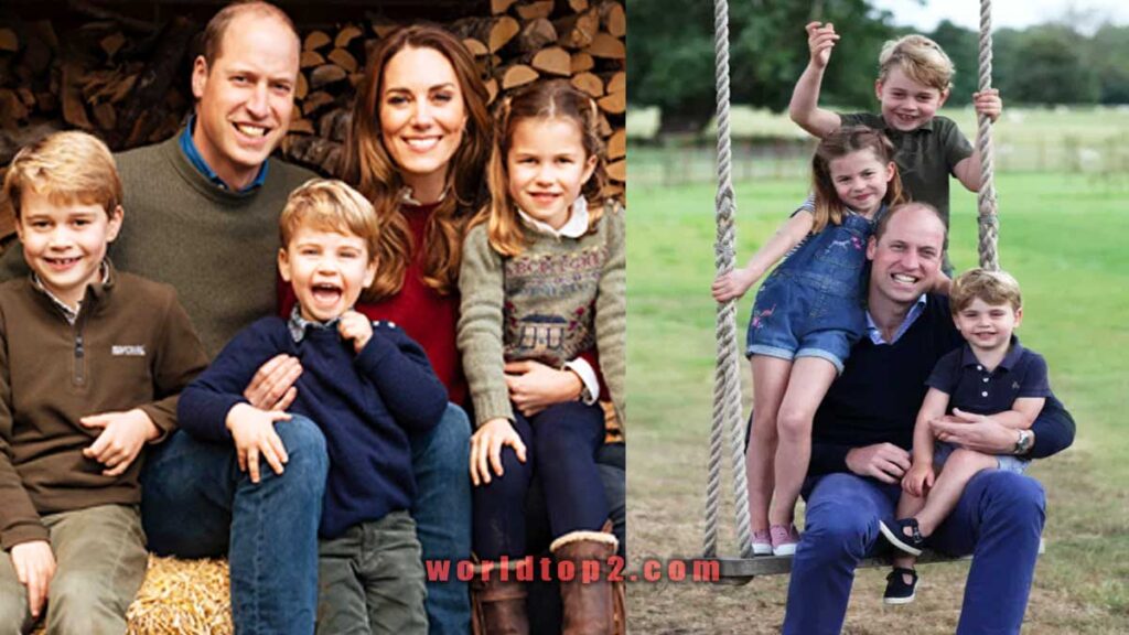 Prince William with his children and wife
