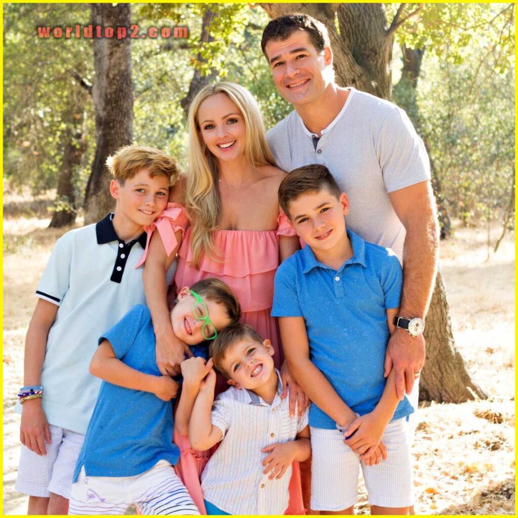 Christina Alvernaz Marleau with her husband and children