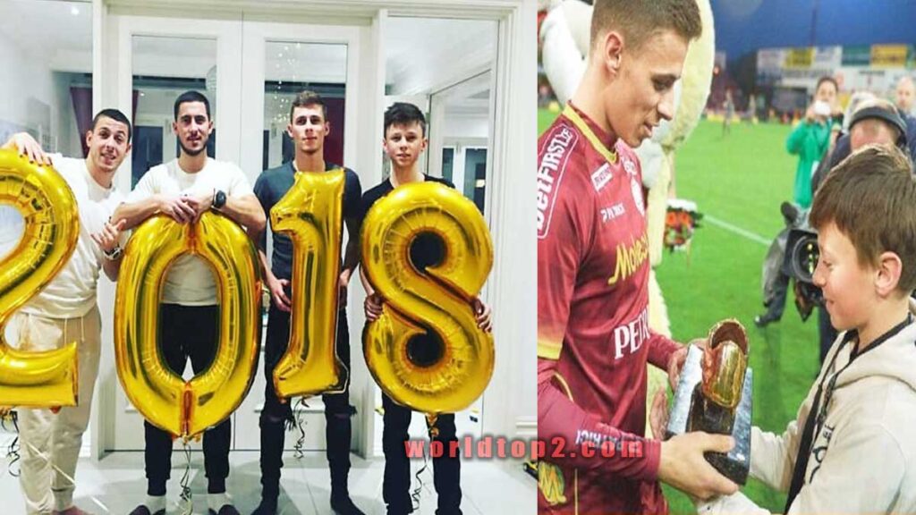 Ethan Hazard with his brothers