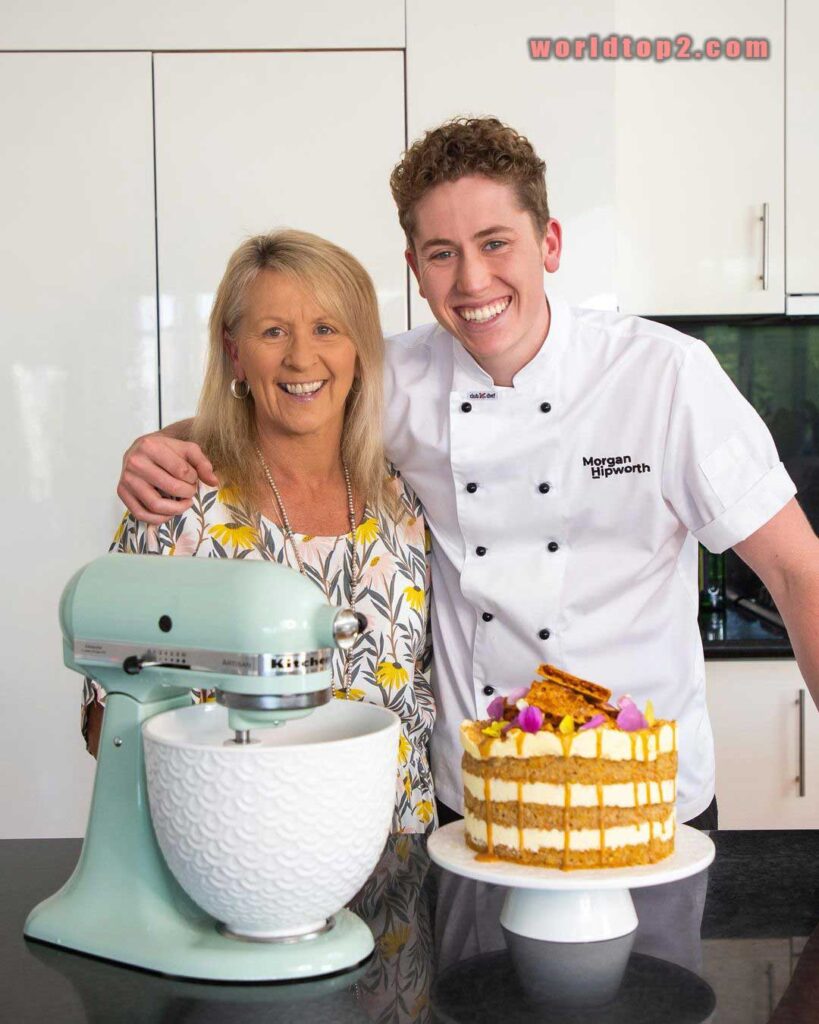 Morgan Hipworth with his mother