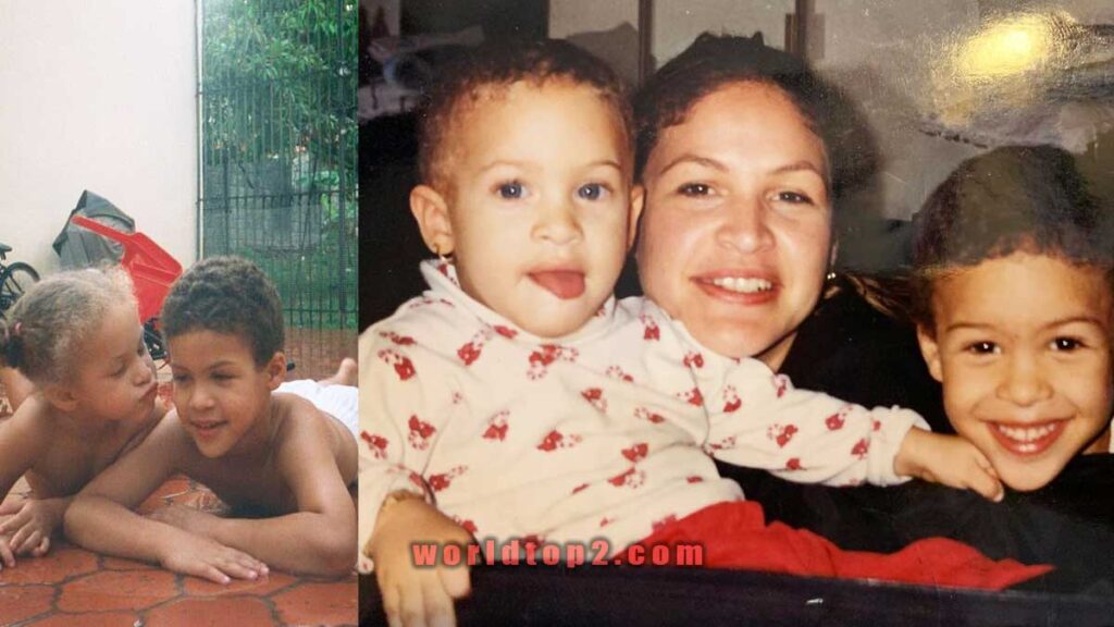 camila kendra with her mother and brother