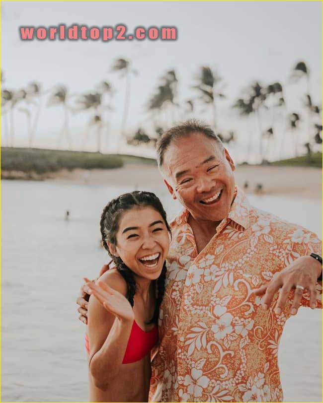 Melanie Locke with her father