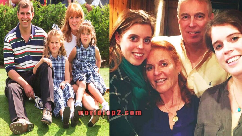 Princess Beatrice with her parents and sister