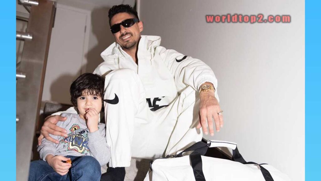 Mohamed Al Safar with his son