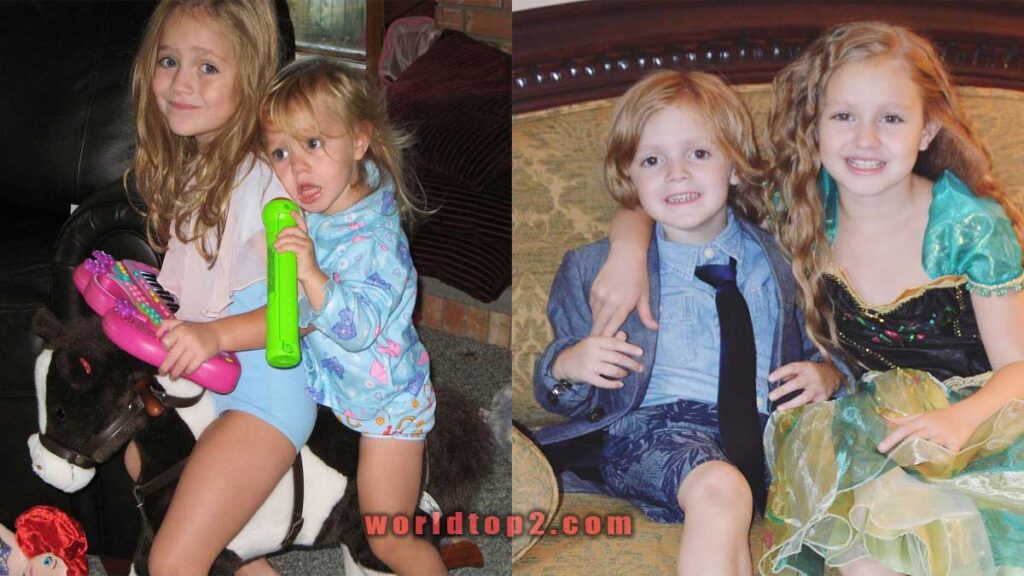 Talia Ryder childhood photo with her brother and sister