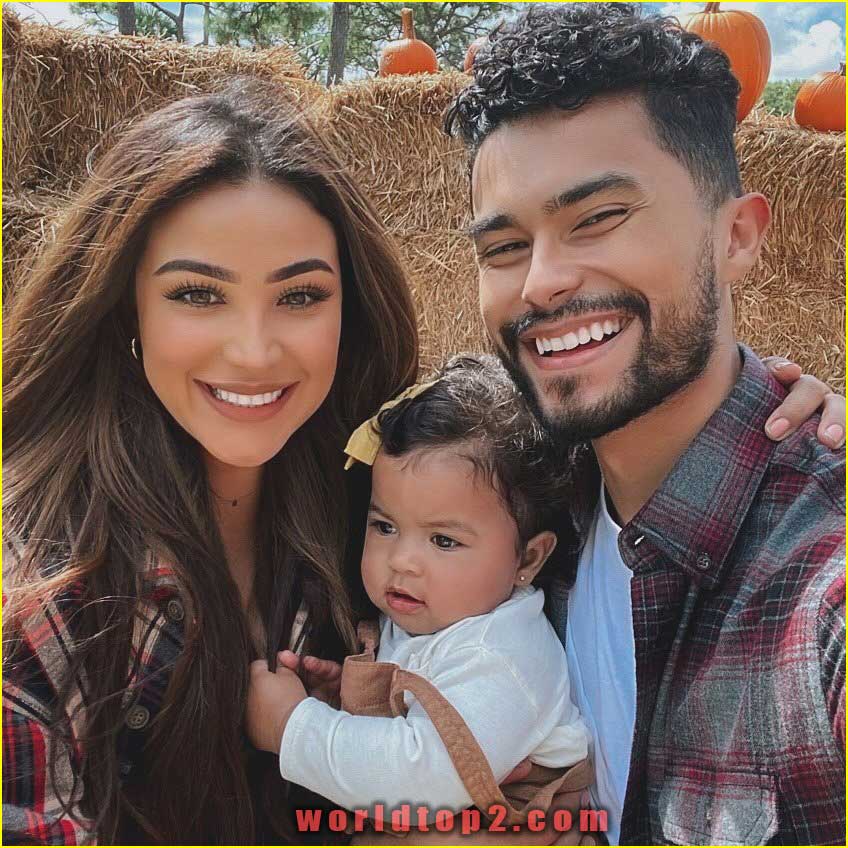 Jose Zuniga with his wife and daughter