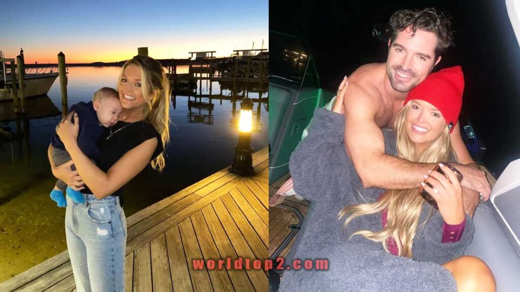 Salley Carson with her son and fiance