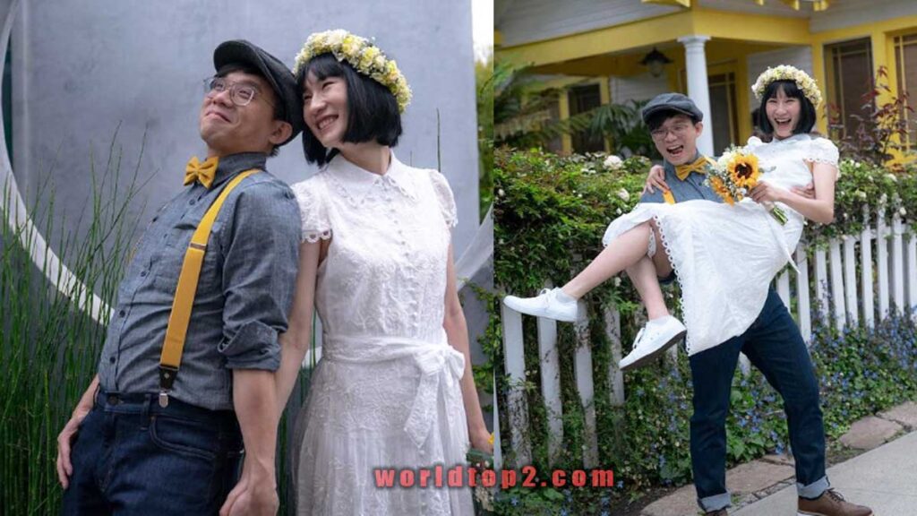 Menger Zhang with her husband Yung Lee