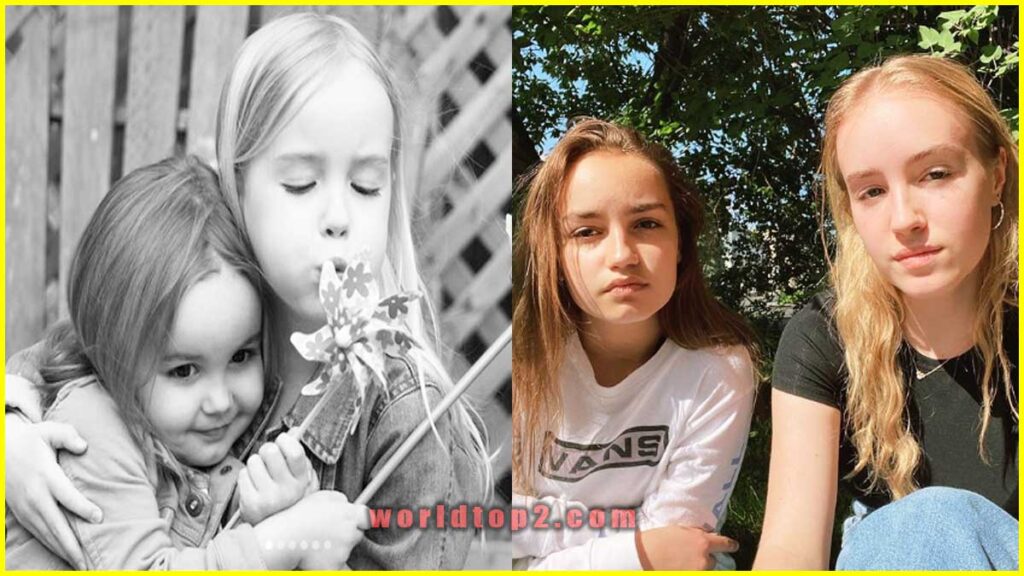 Emilie Bierre with her sister juliette Bierre