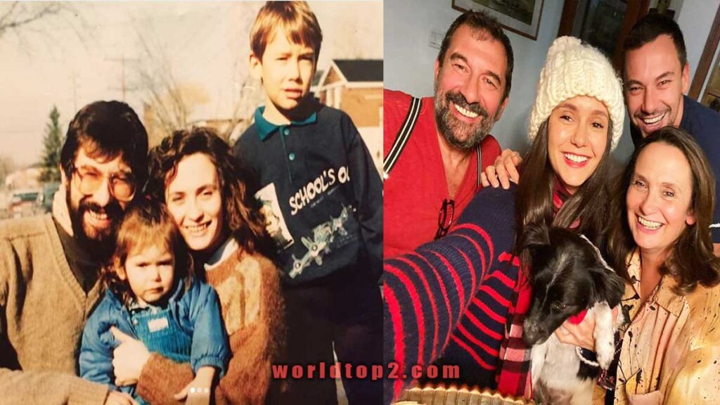 Nina Dobrev with her parents and brother