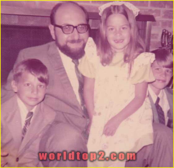 Cat Cora with her father in childhood