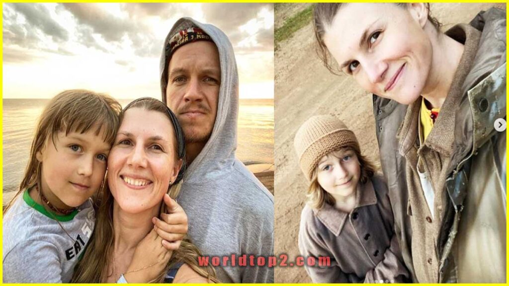 Maryana Spivak with her husband and son