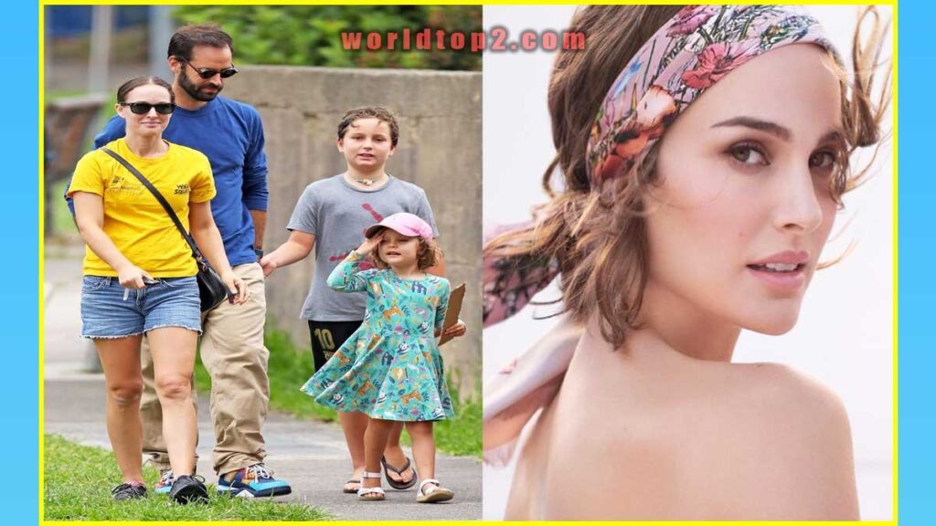 Natalie Portman with her husband and children