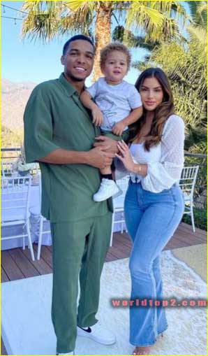 Nazanin Kavari with her husband and son