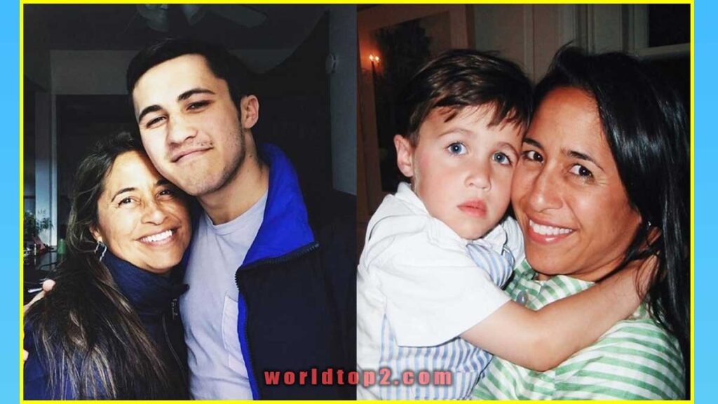 Chris Olsen with his mother