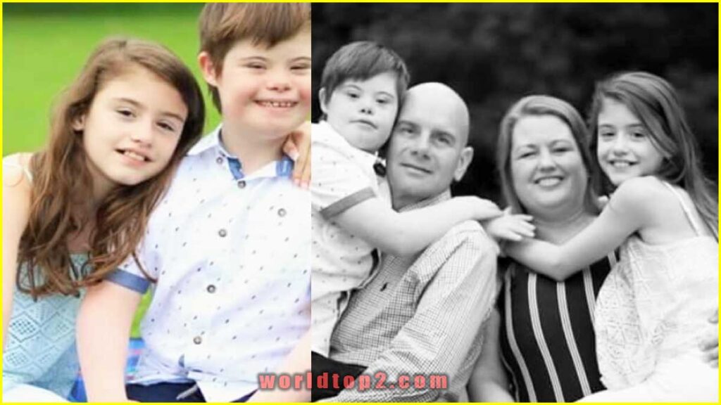 Evie Mccolgan with her parents and brother