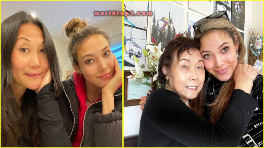 Eileen Gu with her mother and grandmother
