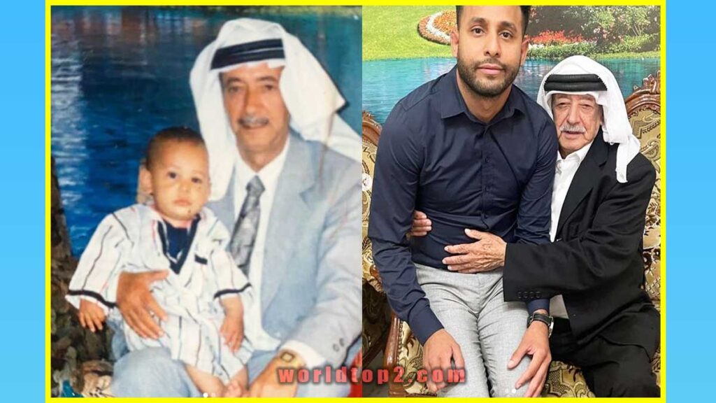 Anwar Jibawi with his grandparents