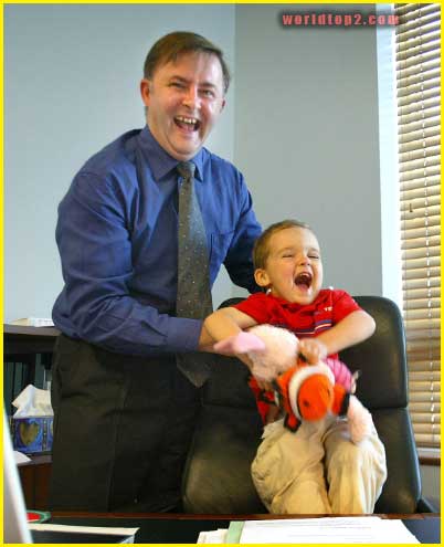 Anthony Albanese with his son Nathan
