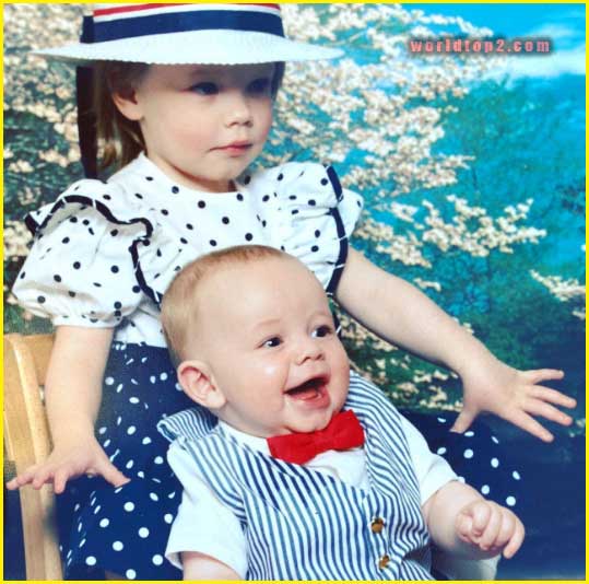 Molly Burnett with her brother in childhood