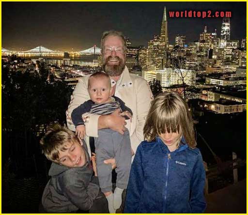 Owen Cook with his children