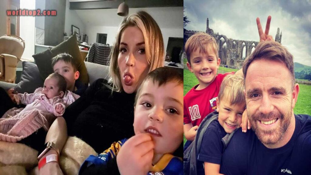 Richard Myler with his children and wife Helen Skelton