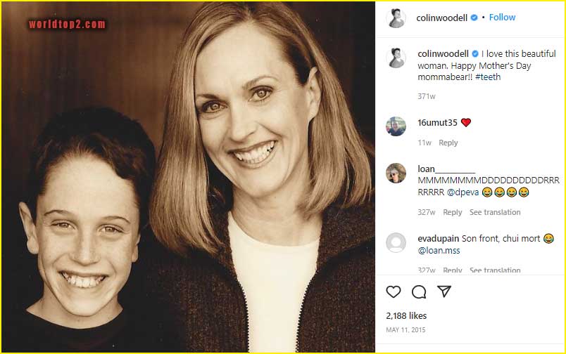 Colin Woodell with his mother