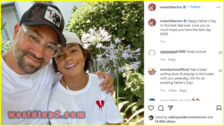 Malachi Barton with his father