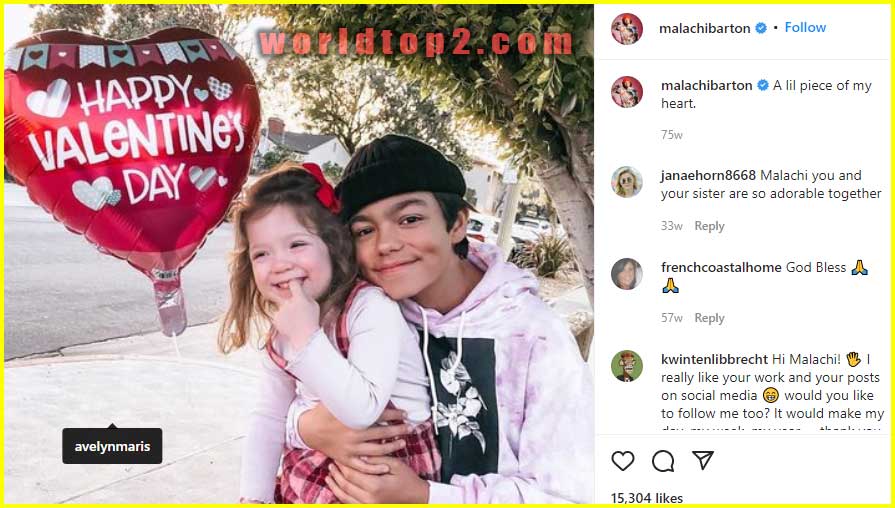 Malachi Barton with his sister