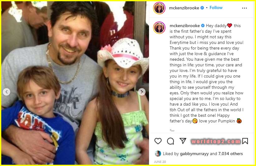 McKenzi Brooke with her father and brother