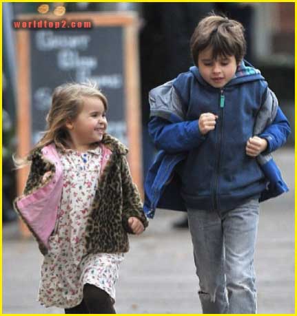 Nell Burton with her brother