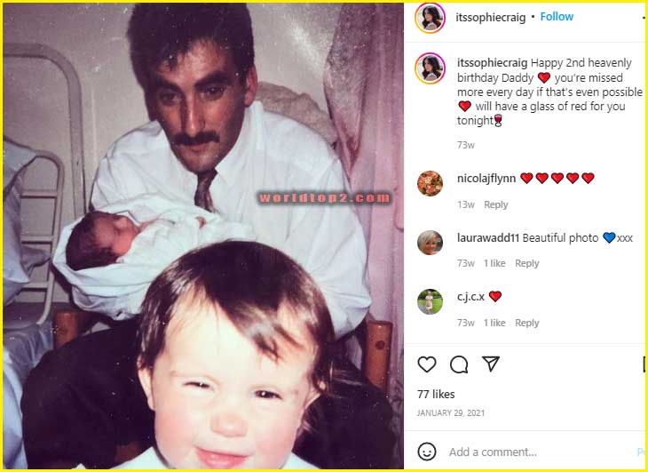 Sophie Craig childhood photo with her father