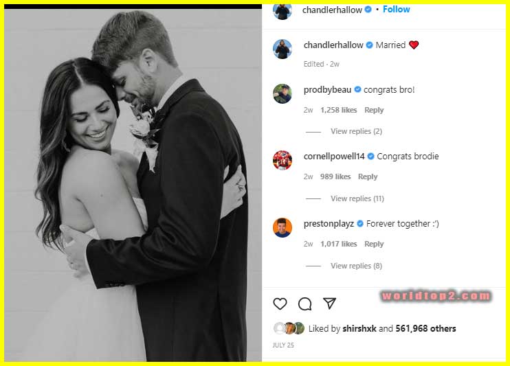 Chandler Hallow marriage relationship