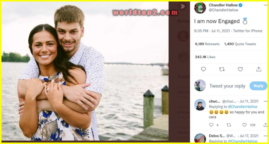 Chandler Hallow with his wife