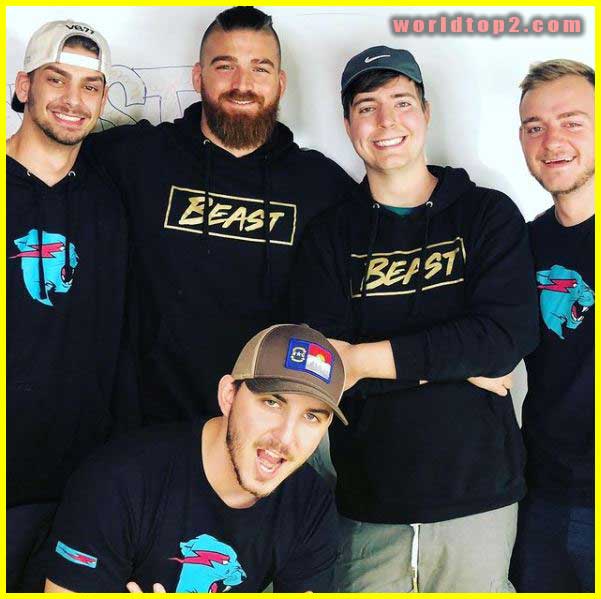 Chandler Hallow with mr beast and other friends