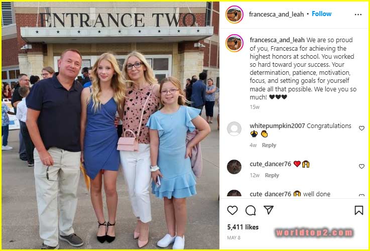 Francesca and Leah with their parents