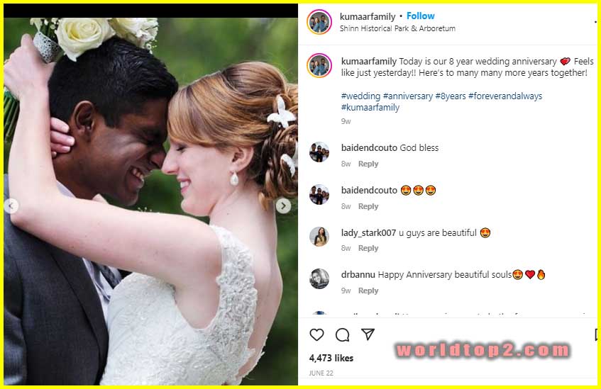 Logesh Kumaar with his wife Rachel