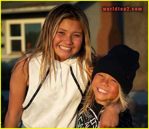 Sky Brown with her brother Ocean Brown