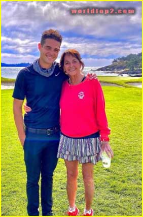 Wells Adams with his mother