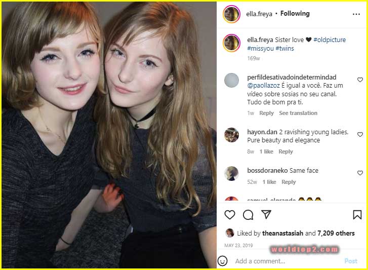 ella freya with her twin sister