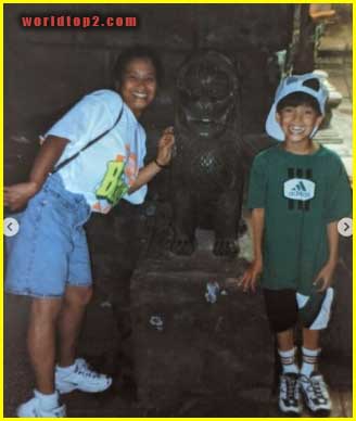 Alex Wassabi childhood photo with his mother