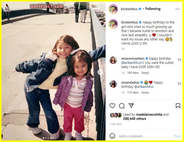 Kirsten Titus and Erika Titus childhood