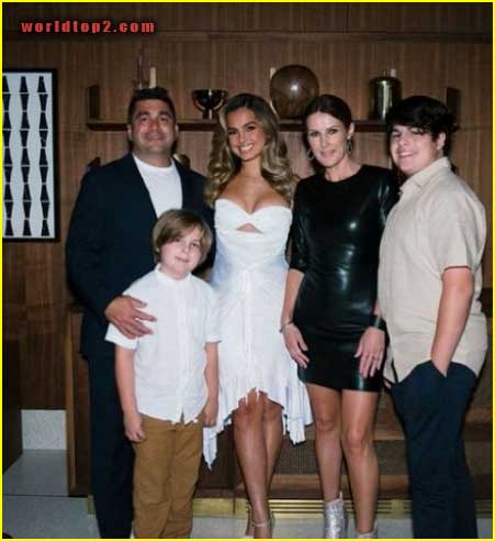 Monty Lopez with his wife and children